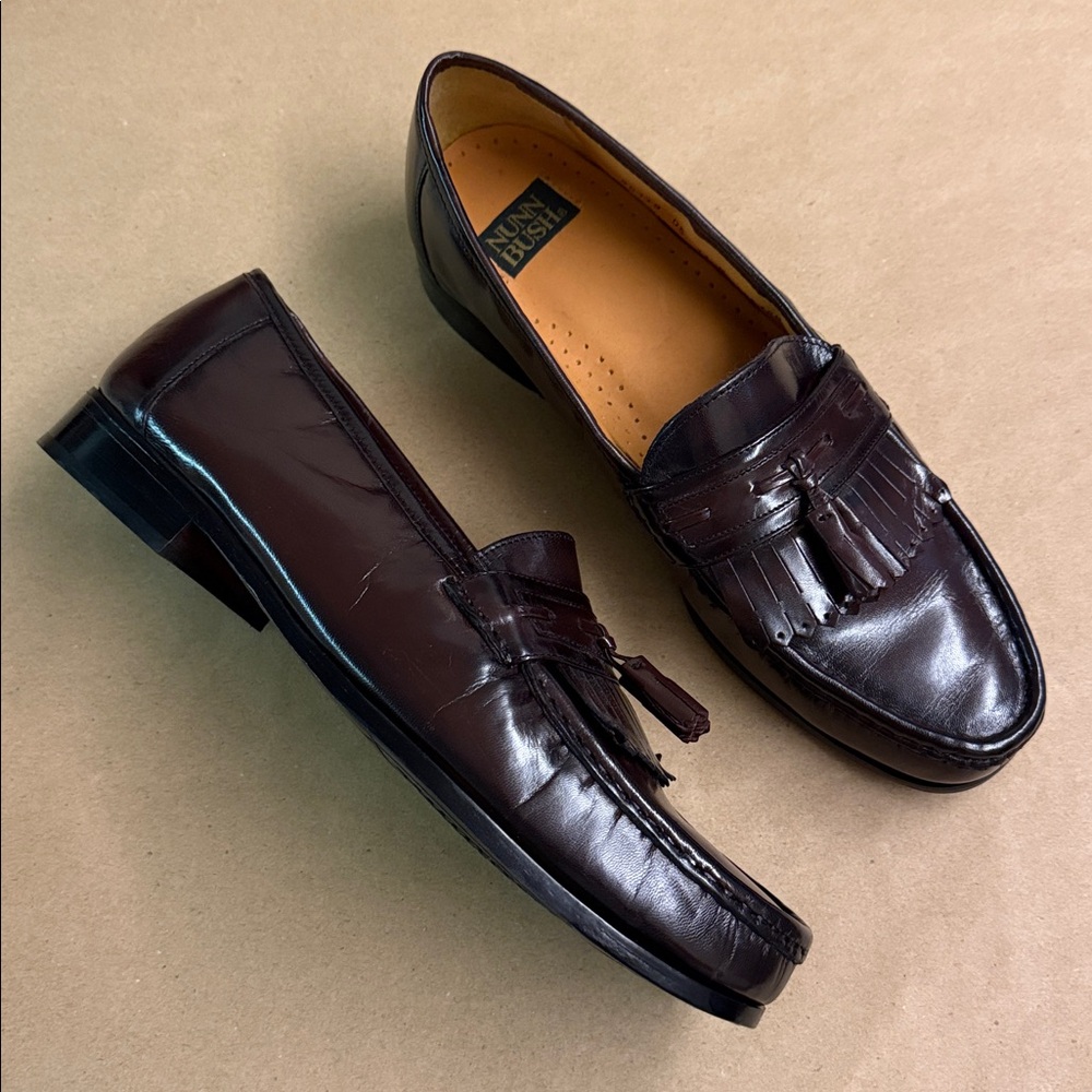 NUNN BUSH Men's Leather Tassel Loafers Slip-On Dress Shoes - US Size 11 M